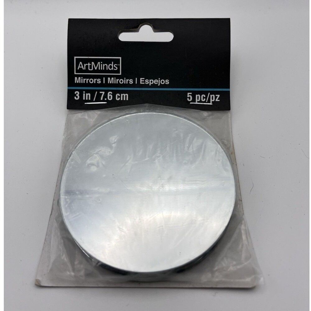ArtMinds 3" Round Craft Mirrors 5 Pack DIY Wedding Centerpiece Mosaic Tile Glass
